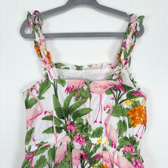 Janie and Jack Tropical Flamingo Ruffle Sundress Girls Size 8 Resort Vacation - Picture 6 of 13